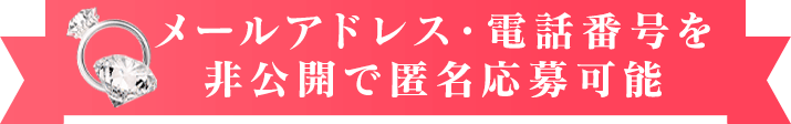 メールアドレス・電話番号を非公開で匿名応募可能